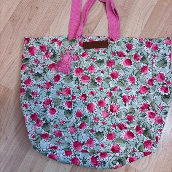 LAURA ASHLEY Tote Reusable Cotton Tote Large 22x15 - Picture 1 of 3